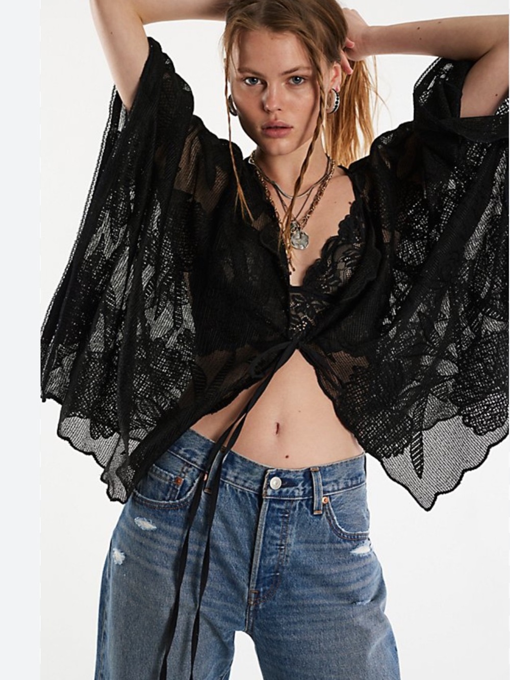 Free People Willow Tie Cape